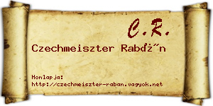 Czechmeiszter Rabán névjegykártya